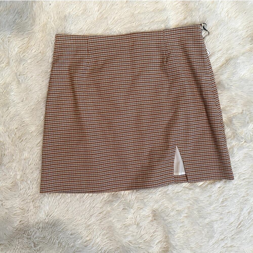 1.STATE  Ginger Plaid Mini Skirt - Sz. 12 (NWT)